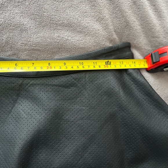 Vince Camuto | size 2 | skater skirt | faux leather | raw hem - Picture 4 of 7